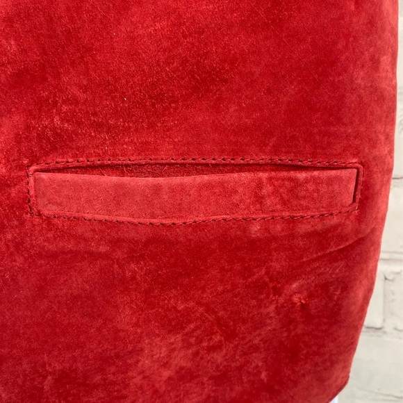 VTG leather suede red Vest women’s size Medium - Picture 3 of 10